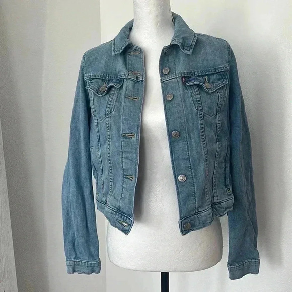 Levi Strauss denim jean jacket‎ button front vintage Y2k juniors size medium - Picture 1 of 6